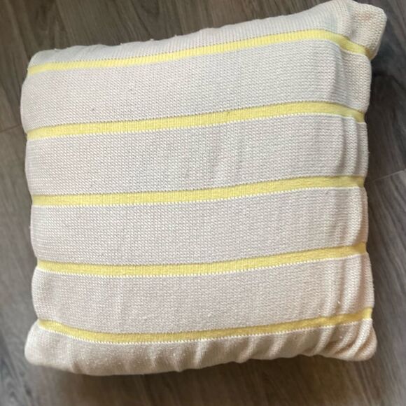 16” Southern Tide Bayside Knit Yellow Stripe Throw Pillow EPC - Picture 7 of 7
